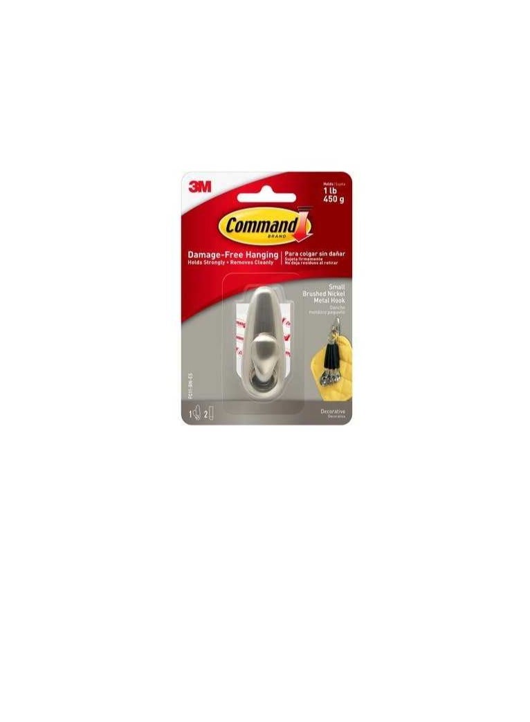 3M Command™ Small Forever Classic Brushed Nickel Metal Hook - Image 3