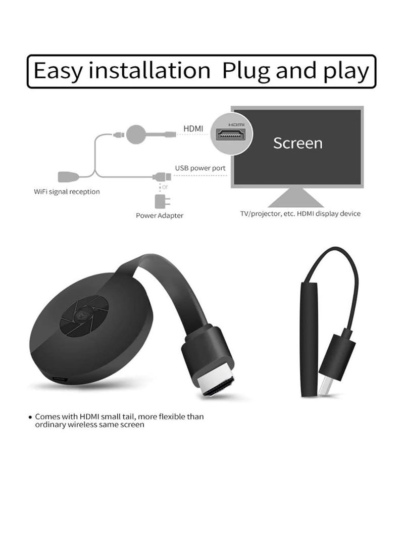 Generic - 4K Wireless WiFi Display Screen Compatible with All Android iOS Windows Devices | HDMI Cast Dongle for LED TV for Miracast - Image 1