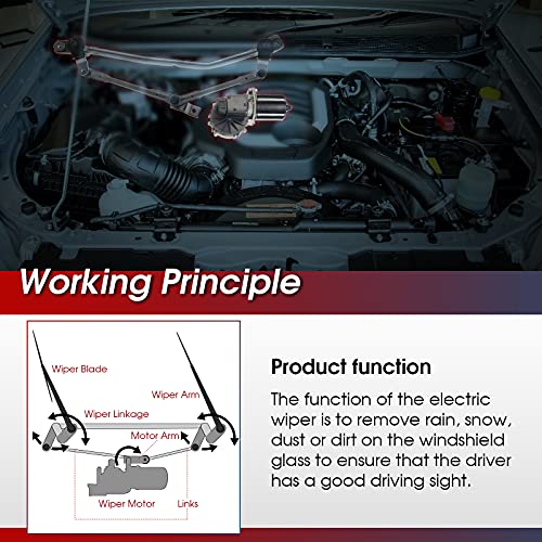 YHTAUTO Front Windshield Wiper Motor Replacement for Jeep Wrangler 2007-2017, Wrangler JK 2018, Wiper Motor 55077859AC - Image 2