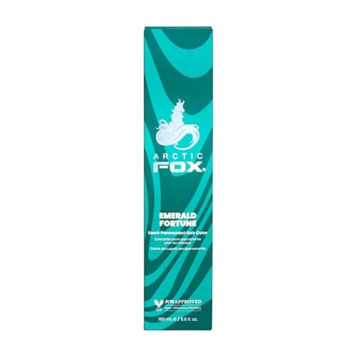 Arctic Fox SemiPermanent Hair Dye Emerald Fortune Teal Green Vegan CrueltyFree AmmoniaFree Hydrating Formula for All Hair Types Vibrant Color 1 Pack 56 fl oz - Image 1