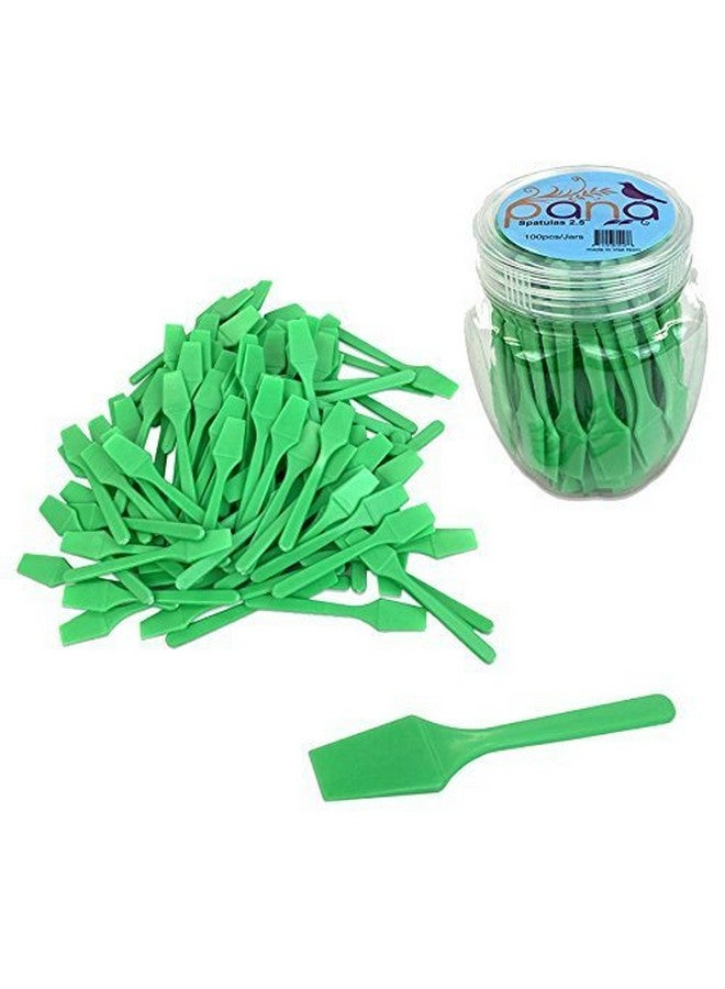 بانا 100 قطعة من أدوات التجميل البلاستيكية للاستعمال مرة واحدة، 2.5 ملعقة مسطحة للعناية بالبشرة وكريم الوجه (100 قطعة في حاوية) (أخضر تفاحي) - Image 1