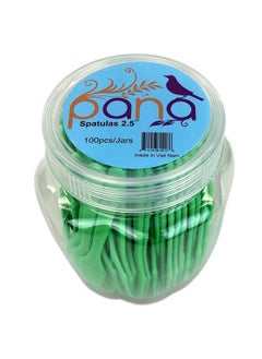 Pana 100Pcs Cosmetic Make Up Disposable Plastic 2.5 Spatulas Skin Care Facial Cream Mask Spatula (100 Pieces In A Container) (Apple Green)  - Image 5