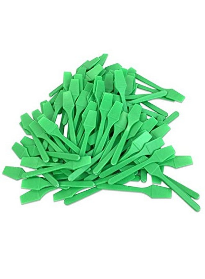 بانا 100 قطعة من أدوات التجميل البلاستيكية للاستعمال مرة واحدة، 2.5 ملعقة مسطحة للعناية بالبشرة وكريم الوجه (100 قطعة في حاوية) (أخضر تفاحي) - Image 2