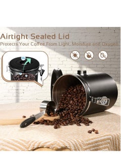 Y&D Coffee Container Airtight 624g Beans Canister Stainless Steel Vacuum Seal Storage Jar with Fresh Calendar Black  - Image 4