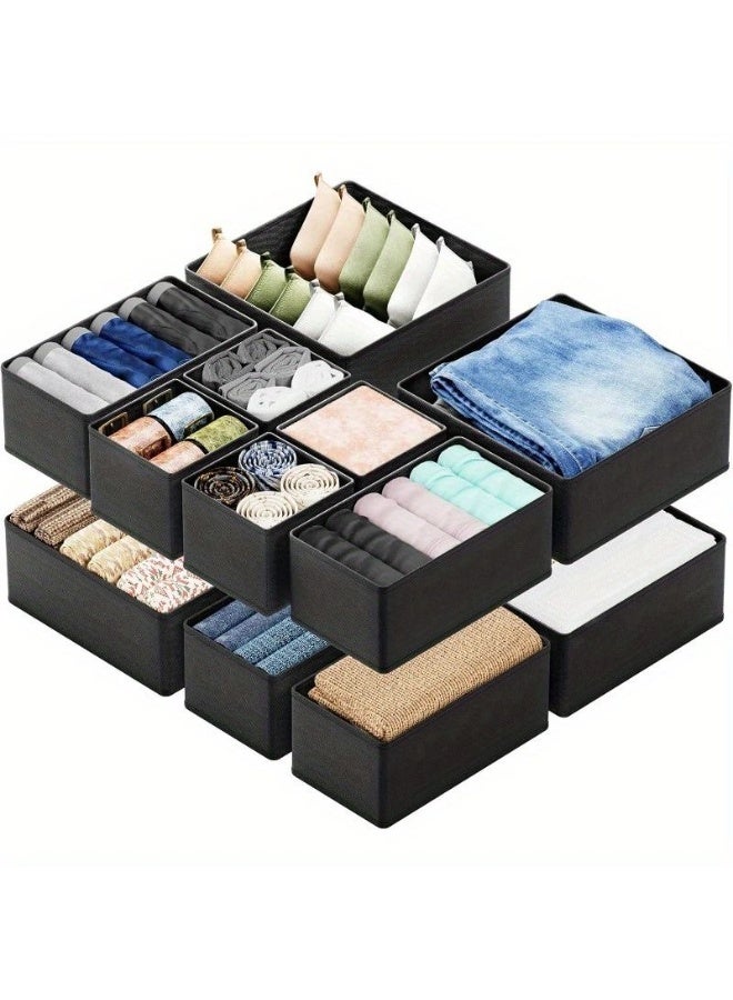 كيلا منظم أدراج الملابس، عبوة من 12 صندوقًا لتنظيم أدراج الملابس لغرفة الأطفال، وتنظيم الخزانة، ومقسمات تخزين للملابس، وملابس الأطفال، والملابس - Image 1