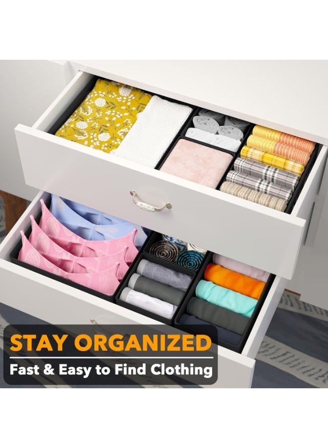 كيلا منظم أدراج الملابس، عبوة من 12 صندوقًا لتنظيم أدراج الملابس لغرفة الأطفال، وتنظيم الخزانة، ومقسمات تخزين للملابس، وملابس الأطفال، والملابس - Image 2