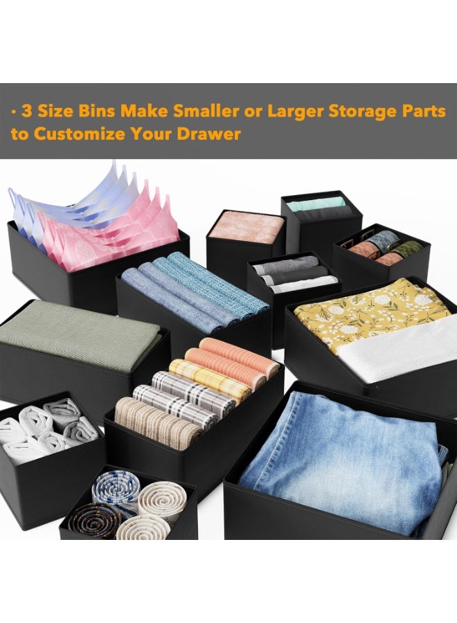 كيلا منظم أدراج الملابس، عبوة من 12 صندوقًا لتنظيم أدراج الملابس لغرفة الأطفال، وتنظيم الخزانة، ومقسمات تخزين للملابس، وملابس الأطفال، والملابس - Image 5