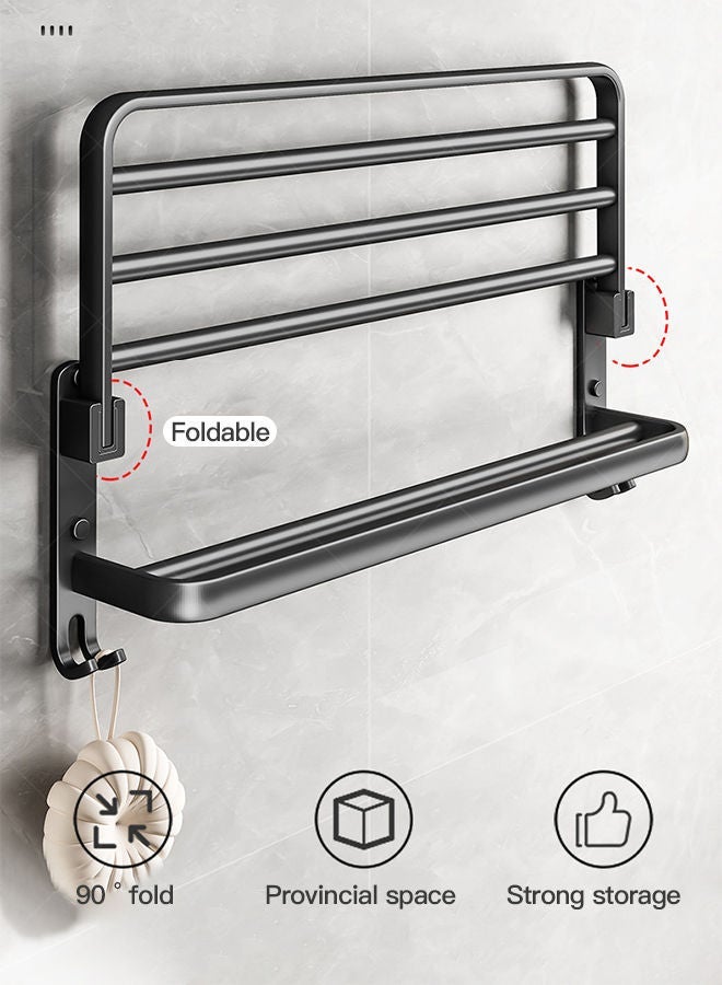 Sharpdo Perforation-free Double Shelf Towel Rack In Bathroom 60*23*20cm - Image 5