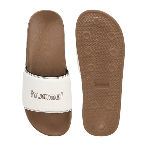 hummel CLASSIC MEN SLIDERS Comfortable Cushioned Sole Arch Support Durable Lightweight Flexible Trendy Style Flip flops and Slippers Slides for Men Daily use Chappal - UK 8 Brown - Image 5