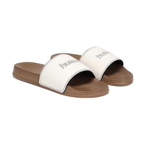 hummel CLASSIC MEN SLIDERS Comfortable Cushioned Sole Arch Support Durable Lightweight Flexible Trendy Style Flip flops and Slippers Slides for Men Daily use Chappal - UK 8 Brown - Image 3
