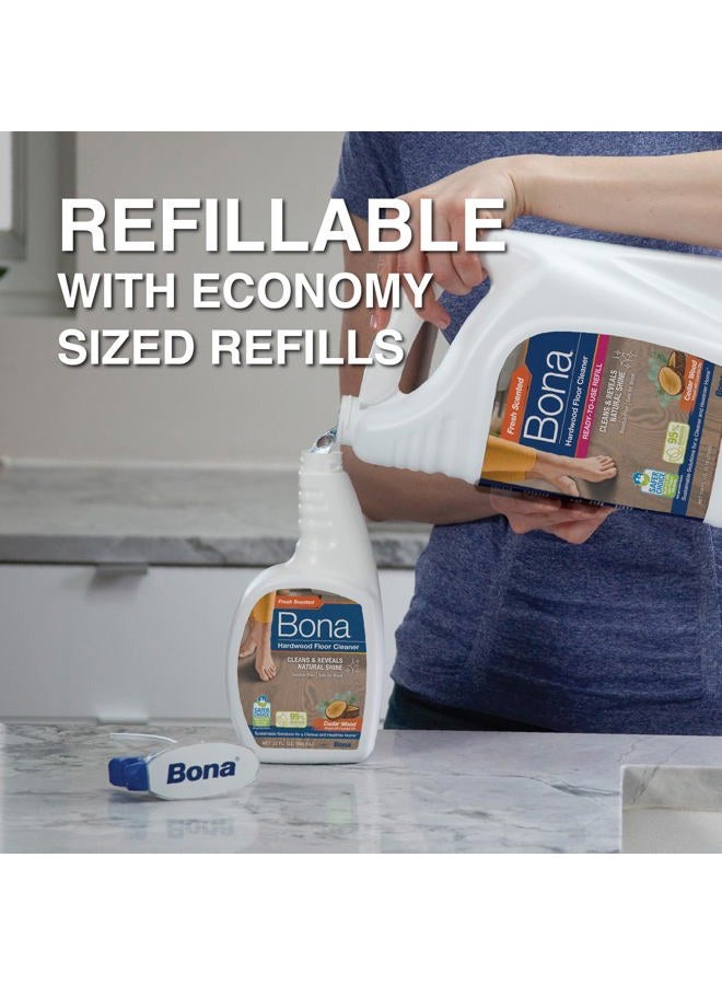 BONA رذاذ منظف الأرضيات الخشبية - 32 أونصة سائلة - رائحة خشب الأرز - قابل لإعادة التعبئة - حل تنظيف خالي من الرواسب للأرضيات الخشبية - Image 5