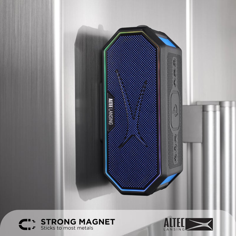 Altec Lansing Loud Portable Speakers Bluetooth Wireless Waterproof - MultiColor LED, 20 Hour Playtime, Mount Included | HydraBLAST 2.0 Magnetic Bluetooth Speaker for Travel, Home and Outdoor Adventure - Image 3