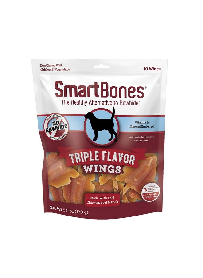 SmartBones - No Artificial Colors Or Preservatives Rib And Wing Chews, Treat Your Dog To A Fun Shapped Triple Flavor Chew - Image 1