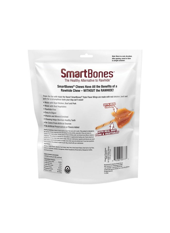 SmartBones - No Artificial Colors Or Preservatives Rib And Wing Chews, Treat Your Dog To A Fun Shapped Triple Flavor Chew - Image 1