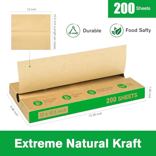 EcoDispose Precut POP UP Deli Paper Sheet Pack of 200 Interfolded Heavy Paper for Food Wrap and Serving 12 x 1012 Kraft - Image 3