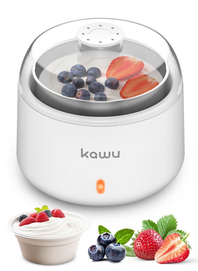  كاو صانعة زبادي، ماكينة صنع زبادي يوناني صغيرة الحجم مع تحكم ثابت في درجة الحرارة، وعاء من الفولاذ المقاوم للصدأ 304، سعة كبيرة 1 لتر - Image 1