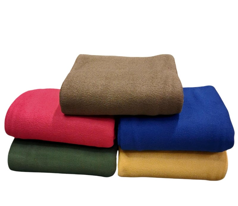 MAMRAJ Stylish Polar Fleece Single Bed Super Soft Micro Fleece Blanket - 58x88 Inch || Skin Friendly || Multicolour || Set of 5 || (Set of 5 Plain) - Image 2