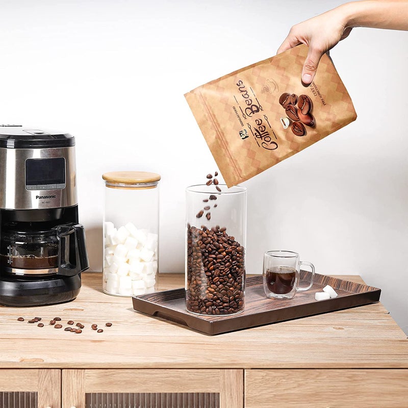 KELVEE جرار تخزين الطعام الزجاجية KELVEE محكمة الإغلاق مجموعة حاويات الوجبات الخفيفة مع أغطية من الخيزران الطبيعي 1400 مل مجموعة من 2 - Image 3