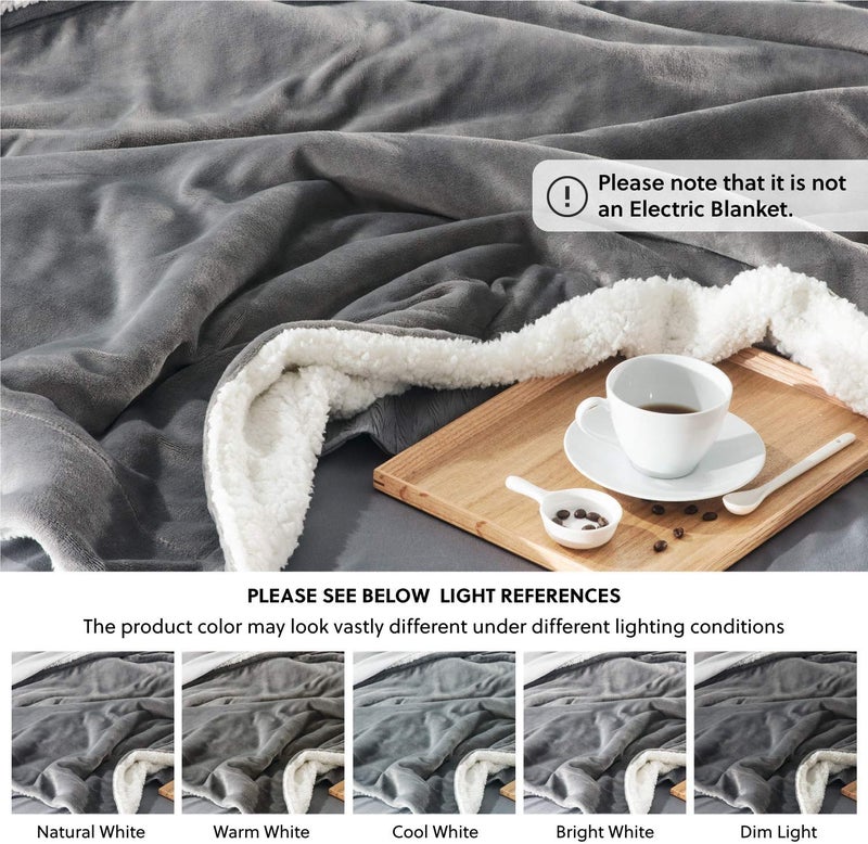 VAS COLLECTIONS Polyester Micromink Summer AC Blanket Sherpa Super Soft Flannel Solid/Plain AC Dohar/Comforter, Grey & Silver, Size 150X225 Cms (Approx 4.7 x 7 ft) (Single, Breathable) - Image 3