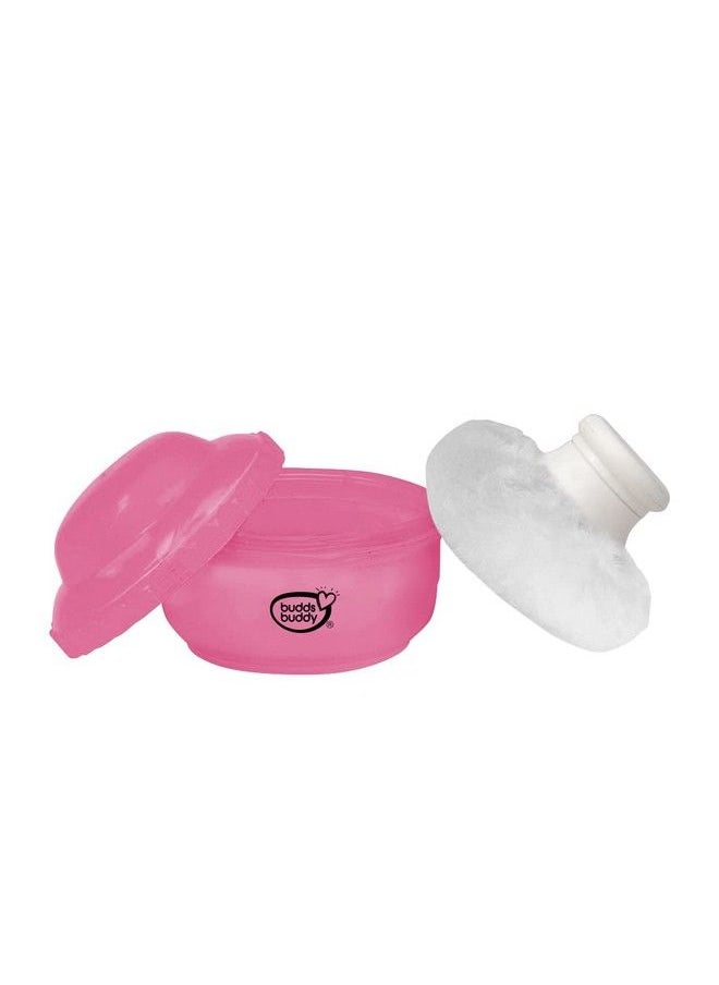 BuddsBuddy Bpa Free Popo Baby Powder Puff With Storage Powder Case (Pink)  - Image 3