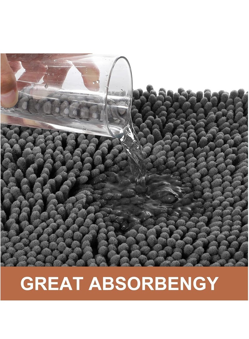 Bathroom Rug, Bath Mats with Non-Slip Bottom, Non-Slip Bath Carpet for Bathroom Floor, Tub and Shower (Dark Grey) - Image 3