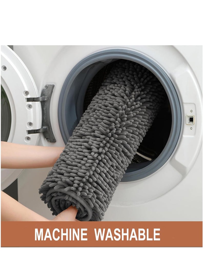 Bathroom Rug, Bath Mats with Non-Slip Bottom, Non-Slip Bath Carpet for Bathroom Floor, Tub and Shower (Dark Grey) - Image 4