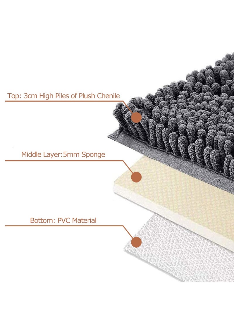 Bathroom Rug, Bath Mats with Non-Slip Bottom, Non-Slip Bath Carpet for Bathroom Floor, Tub and Shower (Dark Grey) - Image 5