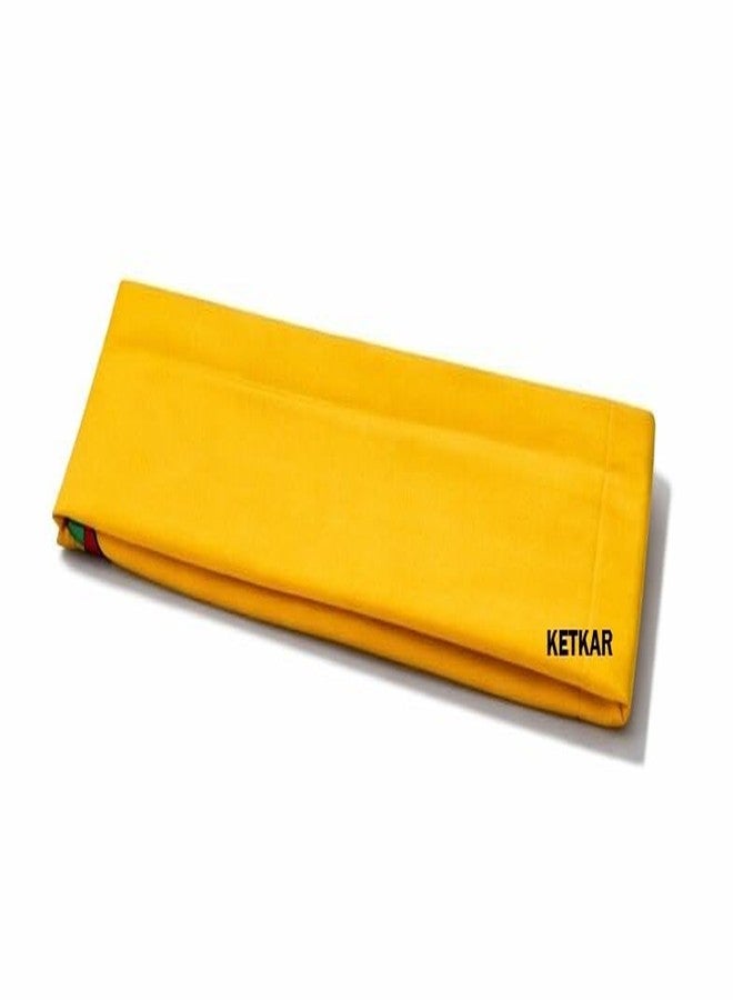 KETKAR Cotton Uttarakhand Pahadi Topi with Brahmakamal Design | Traditional Himachali Cap for Men | Soft Comfortable Ethnic Wear for Festivals (Set of 1)_Yellow - Image 3