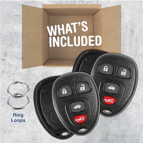 KeylessOption 2X KeylessOption Key Fob Cover Case Replacement for 2006 2007 2008 2009 2010 2011 2012 2013 2014 2015 2016 Buick Cadillac Chevrolet Chevy Remote Shell, 4-Button 15912859, No Programming Required - Image 2