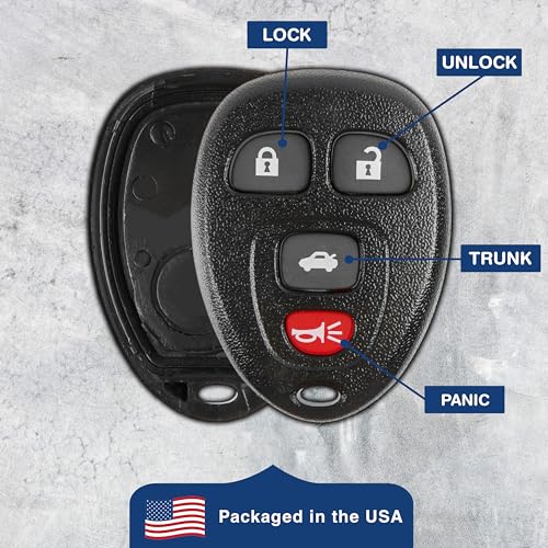 KeylessOption 2X KeylessOption Key Fob Cover Case Replacement for 2006 2007 2008 2009 2010 2011 2012 2013 2014 2015 2016 Buick Cadillac Chevrolet Chevy Remote Shell, 4-Button 15912859, No Programming Required - Image 5