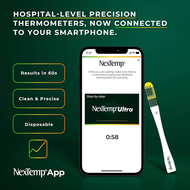NEXTEMP Ultra Single-Use Thermometers: Individually Wrapped 100-pack, Provides Superior Accuracy and Maximum Infection Control. Perfect for Businesses, Schools, First-Aid, Home, and Travel! (Celsius) - Image 5