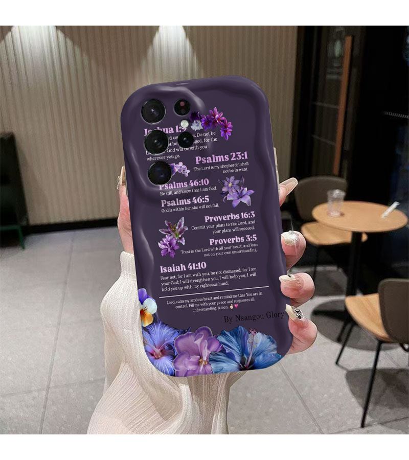 Phone Case For Samsung Galaxy A72 Mixed Color Inspired By Classic Verses Joshua 1 9 Psalms 23 1 Floral Design Compatible With Samsung A13 A14 A16 A20S A25 A26 A30 A31 A32 A33 A35 A51 A52 A53 A55 A56 A71 A72 A73 S20 S21 S22 S24 S25 5G Plus Ultra FE - Image 3
