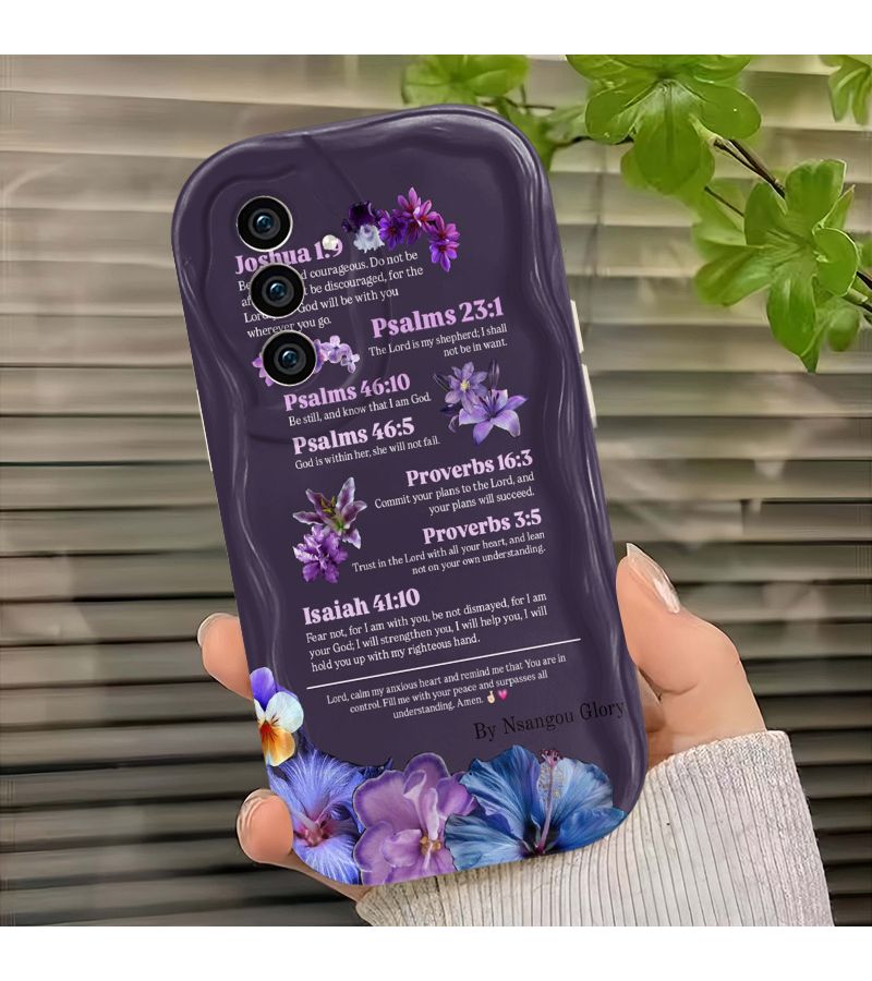 Phone Case For Samsung Galaxy A72 Mixed Color Inspired By Classic Verses Joshua 1 9 Psalms 23 1 Floral Design Compatible With Samsung A13 A14 A16 A20S A25 A26 A30 A31 A32 A33 A35 A51 A52 A53 A55 A56 A71 A72 A73 S20 S21 S22 S24 S25 5G Plus Ultra FE - Image 5