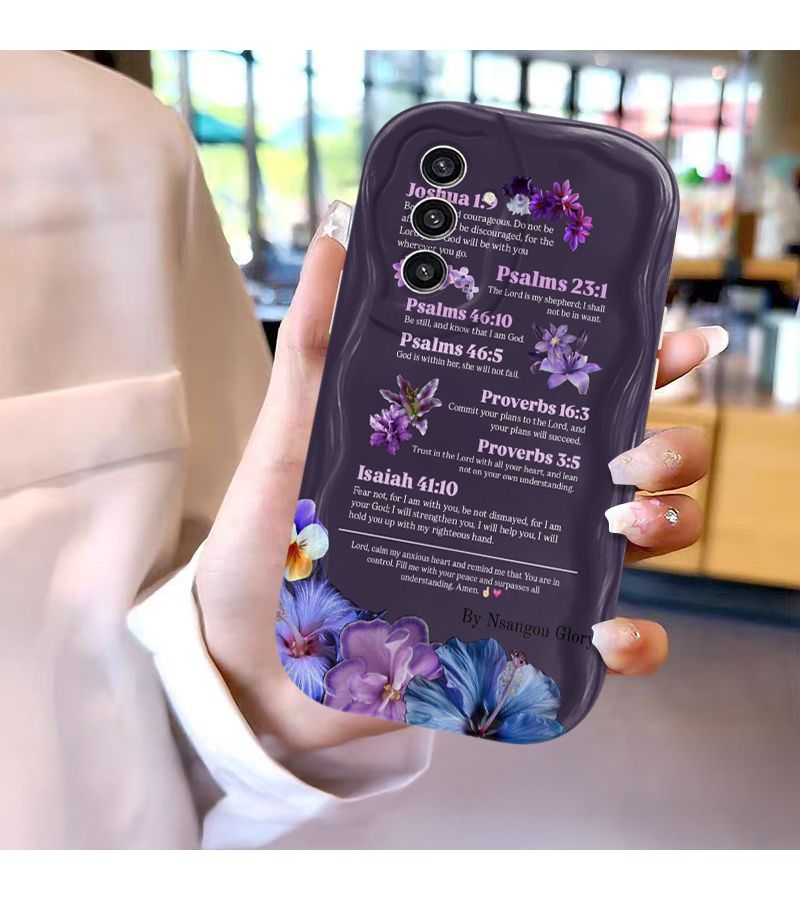 Phone Case For Samsung Galaxy A72 Mixed Color Inspired By Classic Verses Joshua 1 9 Psalms 23 1 Floral Design Compatible With Samsung A13 A14 A16 A20S A25 A26 A30 A31 A32 A33 A35 A51 A52 A53 A55 A56 A71 A72 A73 S20 S21 S22 S24 S25 5G Plus Ultra FE - Image 4