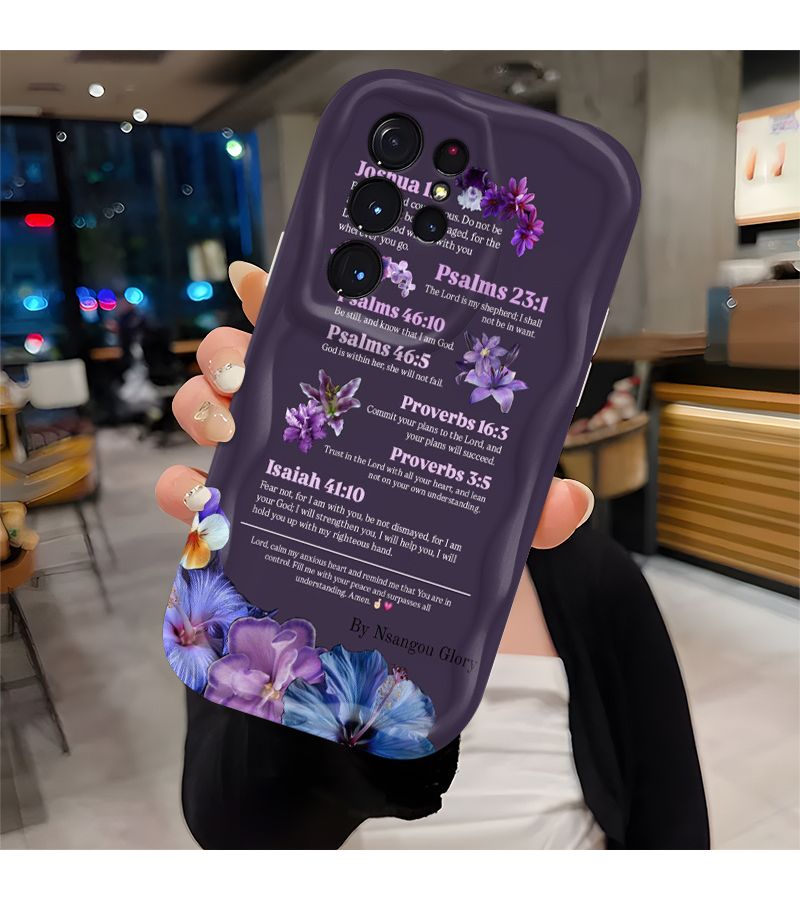 Phone Case For Samsung Galaxy A72 Mixed Color Inspired By Classic Verses Joshua 1 9 Psalms 23 1 Floral Design Compatible With Samsung A13 A14 A16 A20S A25 A26 A30 A31 A32 A33 A35 A51 A52 A53 A55 A56 A71 A72 A73 S20 S21 S22 S24 S25 5G Plus Ultra FE - Image 2