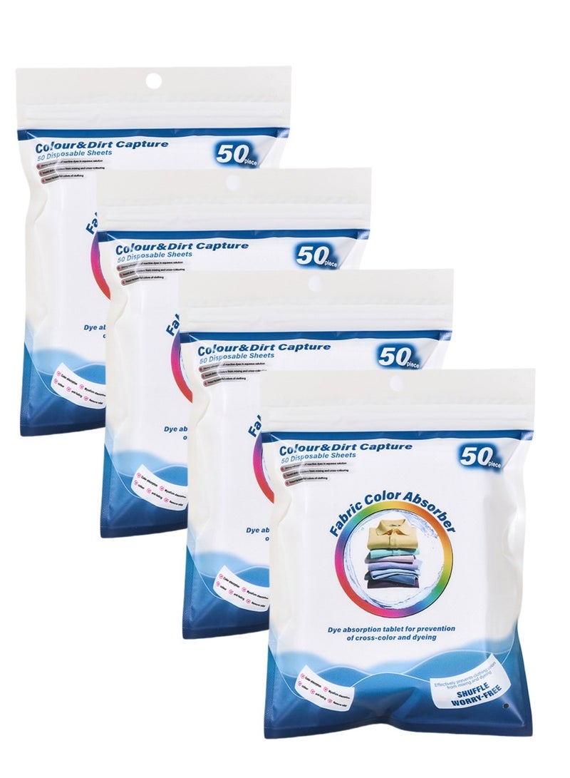 Generic 200PCS Mixed Washing Of Clothes To Prevent Staining,Anti-cross Dyeing,Fabric Color Absorb Sheet 50PCS*4  - Image 1