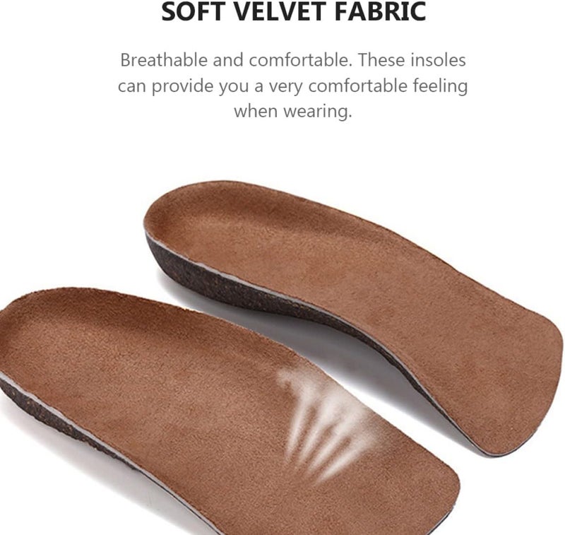 cheekyglo 2 Pairs Pains Eva Cork for Cushioning Arch Lift Women Flat Pads Elastic Insole - Heel Size High Half Men Insert Elevator Orthotics Sweat Foot Protectors Gel Leisure Inserts Pain - Image 4
