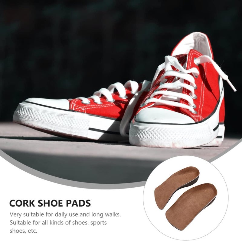 cheekyglo 2 Pairs Pains Eva Cork for Cushioning Arch Lift Women Flat Pads Elastic Insole - Heel Size High Half Men Insert Elevator Orthotics Sweat Foot Protectors Gel Leisure Inserts Pain - Image 3