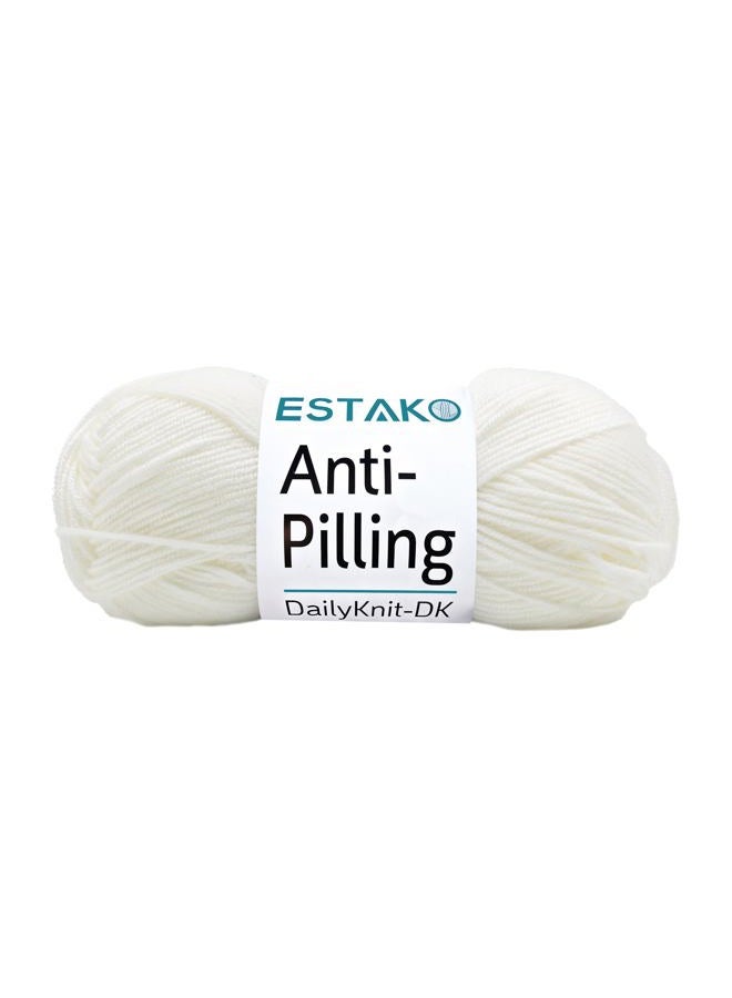 Estako DailyKnit-DK - 100% Anti-Pilling Acrylic Yarn - Soft DK Light Weight #3 - (3.52 oz / 273 Yds) - for Knitting & Crocheting (80011 - Ecru) - Image 1