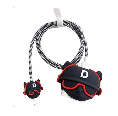 EDNITA Cable Protector with 3D Cute Pattern for iPhone Charger only 18W & 20W | Data Line Wire Saver Charging Cable Charger Protective Cable Full Protection Set of - 1 (Mini Mouse) - Image 1
