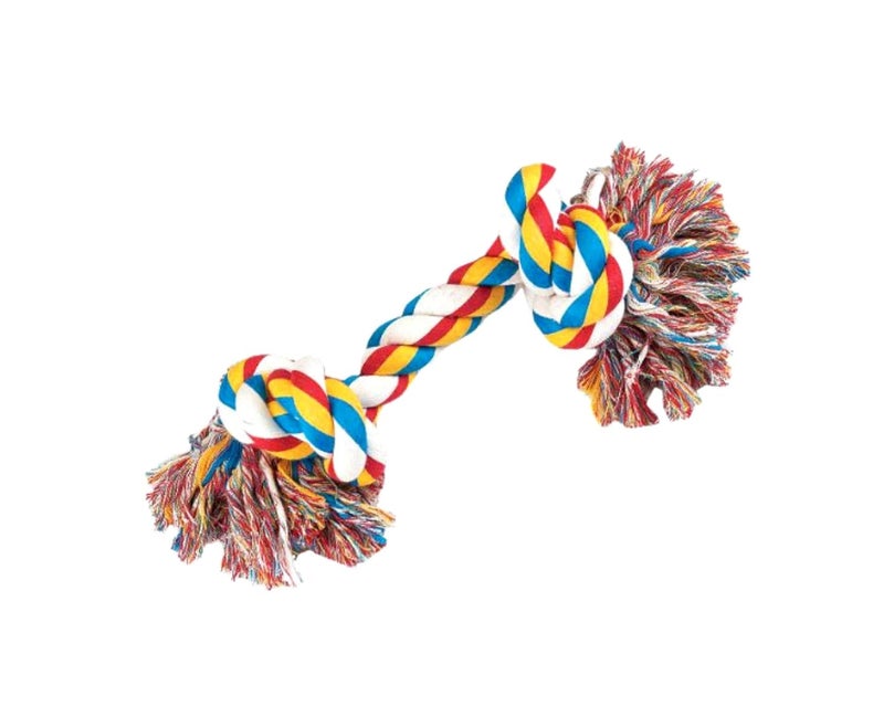 PawCloud Cotton Chew Dog Rope Toy, 9.5 Inch Medium - Multicolor - Image 1