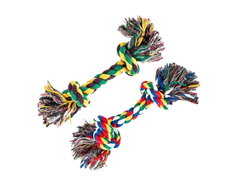 PawCloud Cotton Chew Dog Rope Toy, 9.5 Inch Medium - Multicolor - Image 3