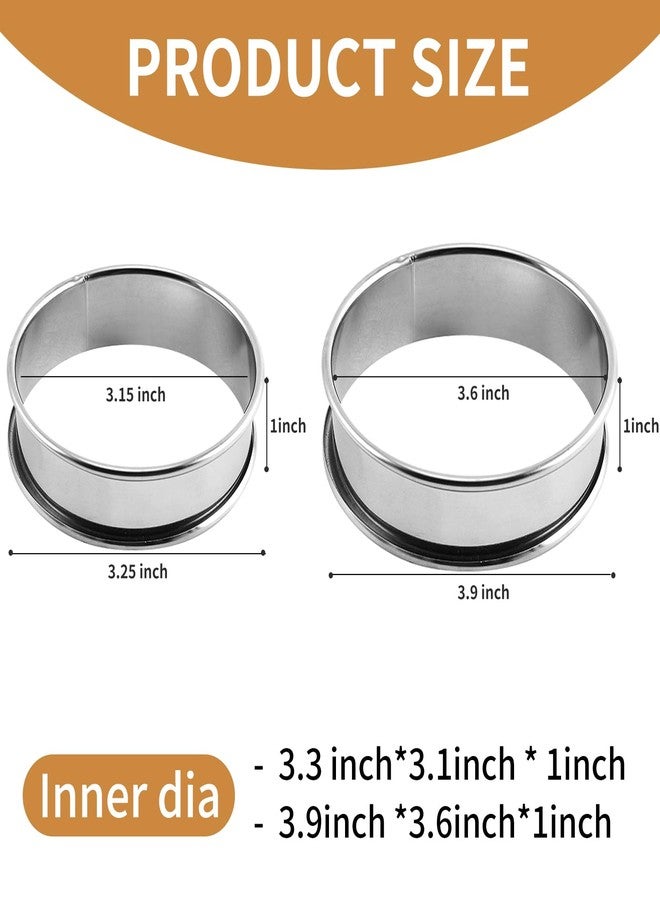 حلقات كرامبيت من RICHSC-PAN، عبوة من 10 حلقات مافن إنجليزي، قطر خارجي 4 بوصات + 3.2 بوصة، حلقات تارت من الفولاذ المقاوم للصدأ الغذائي. أكثر ملاءمة لأخذ الطعام من قالب حلقات المخبز. - Image 3