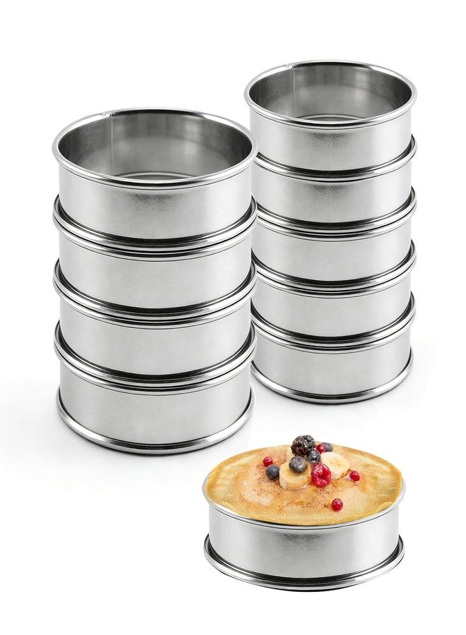 حلقات كرامبيت من RICHSC-PAN، عبوة من 10 حلقات مافن إنجليزي، قطر خارجي 4 بوصات + 3.2 بوصة، حلقات تارت من الفولاذ المقاوم للصدأ الغذائي. أكثر ملاءمة لأخذ الطعام من قالب حلقات المخبز. - Image 1
