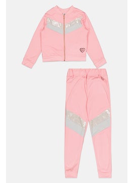 Kids Girl 2 Pieces Sweatshirt And Pajama Set, Pink Combo
