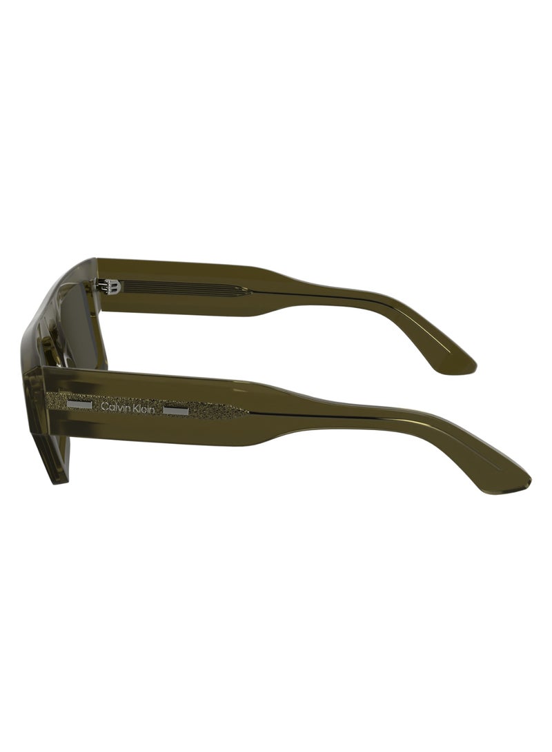 CALVIN KLEIN نظارات شمسية كاملة الإطار من أسيتات كالفن كلاين CK24532S 5420 (261) كراميل - Image 4