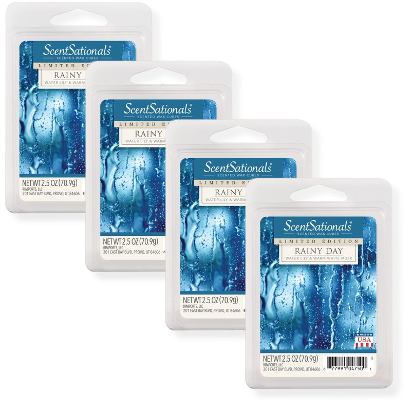 ScentSationals Scentsationals Wax Melts Wax Cubes Strong Scent Rainy Day Long Lasting Scented Wax Melts for Warmer 10oz 24Cubes 