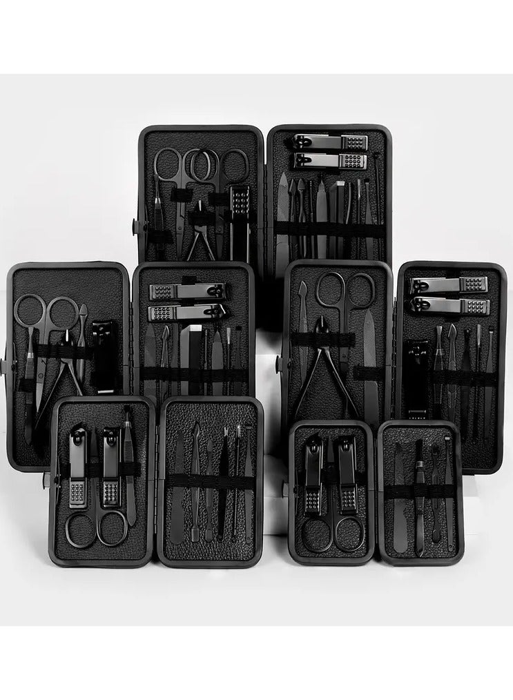 ORiTi 12 PCS Classic Black Manicure Set Hand Feet Facial Stainless Steel Accessories, 5 Choices - Image 5