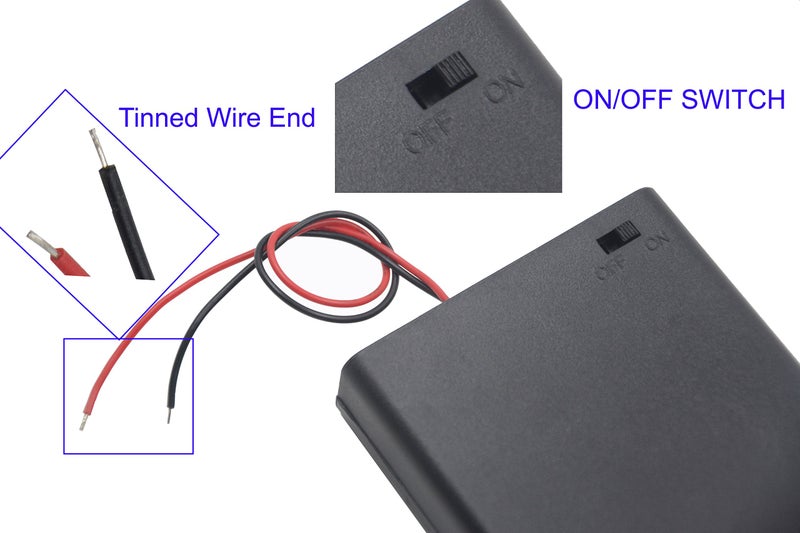 LAMPVPATH (Pack of 3) 3 AAA Battery Holder with Switch, 4.5V Battery Holder with Switch, 3X 1.5V AAA Battery Holder with Leads and Switch - Image 3
