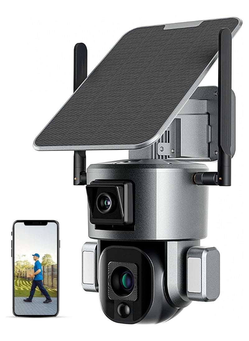 FIPKA - 4K Solar Security Cameras Wireless Outdoor with Wireless 2.4G Wi-Fi 360° View, Solar Security Camera with AI Motion Detection, Infrared Night Vision,10x Optical Zoom, PTZ Control, 2-Way Talk, IP66 - Image 1